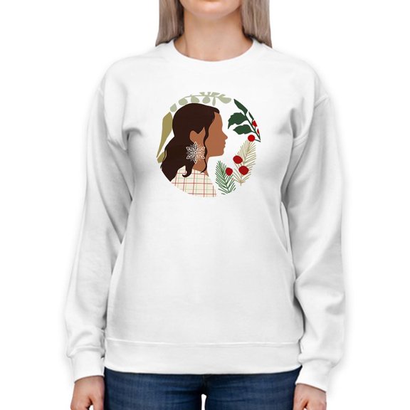 Christmas Earring Collection D. Sweatshirt Women -Victoria Barnes Designs, Female 4X-Large