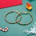 thumbnail image 1 of Christmas Earrings For Women, Gold Red Holiday Earrings 30Mm Big Hoop Earrings Christmas Stocking Stuffers For Adults Jewelry Gifts For Women[Z2160], 1 of 2