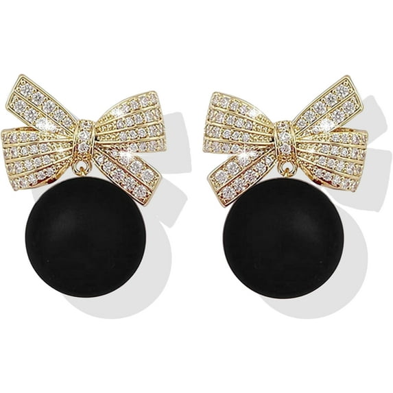 Christmas Earrings Womens Gifts for Christmas Bow Earrings Rhinestone Pearl Bow Earrings for Women Trendy Stuff Christmas Jewelry Stocking Stuffers Christmas Gifts 2025