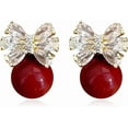 thumbnail image 1 of Christmas Earrings for Women Pearl Bow Earrings Xmas Holiday Christmas Jewelry Gifts Outfits Stocking Stuffers 2025, 1 of 13