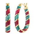 thumbnail image 1 of Christmas Earrings for Women Personality Enamel U Shape Hoop Earrings Christmas Jewelry Gifts, 1 of 4