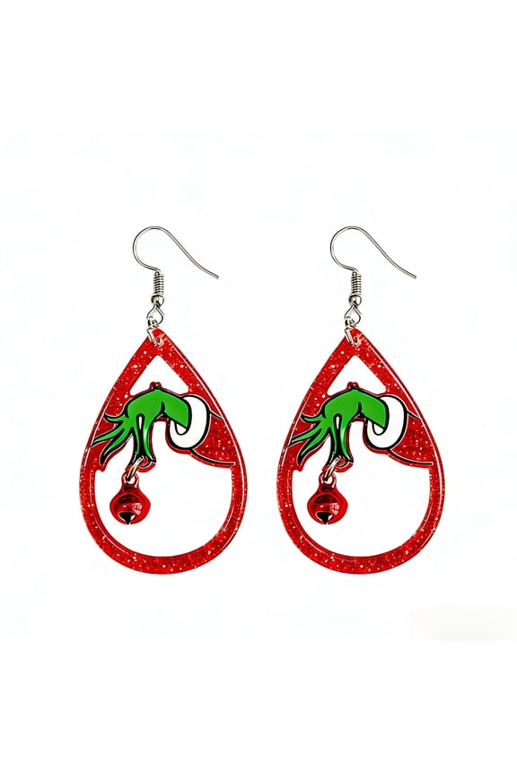 Christmas Earrings for Women, Red & Green Bow/Hulk Pendant Earrings Christmas Gifts for Mom, Daughter, or Friends