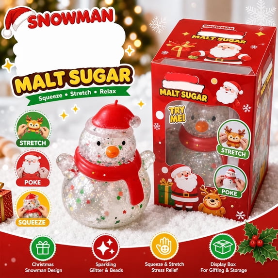 Christmas Edition Snowman Decor Kneading Squishies, Christmas Snowman Slow Rise Squishies Toys, Cute Stress Toy for Xmas Decorations & Gifts