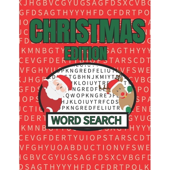 Christmas Edition Word Search: 50 Large Print Xmas Themed Word Search Puzzles With Solutions For Kids And Adults, (Paperback)