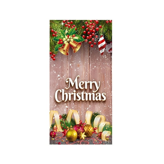 Christmas Elastic Cloth Door Stickers Decorative Hanging Cloth Holiday Party Layout Background Cloth Room Door Matchinging Tapestry Cloth