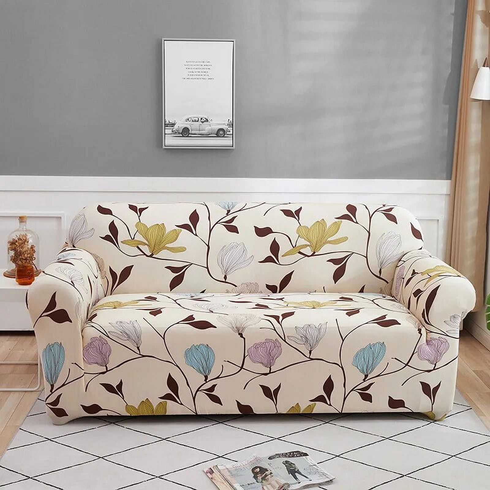 Christmas Elastic Sofa Covers for Living Room Floral Printed Couch ...