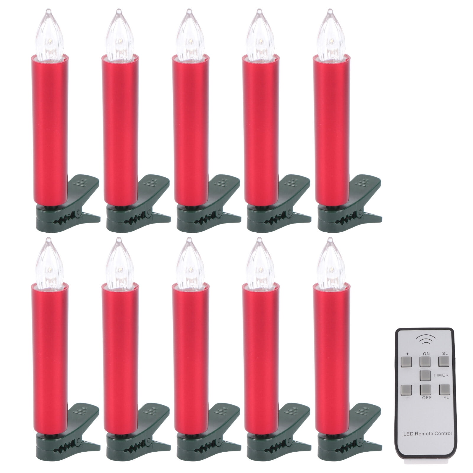 Christmas Electric Candle Lamp Clip Light without Battery Red