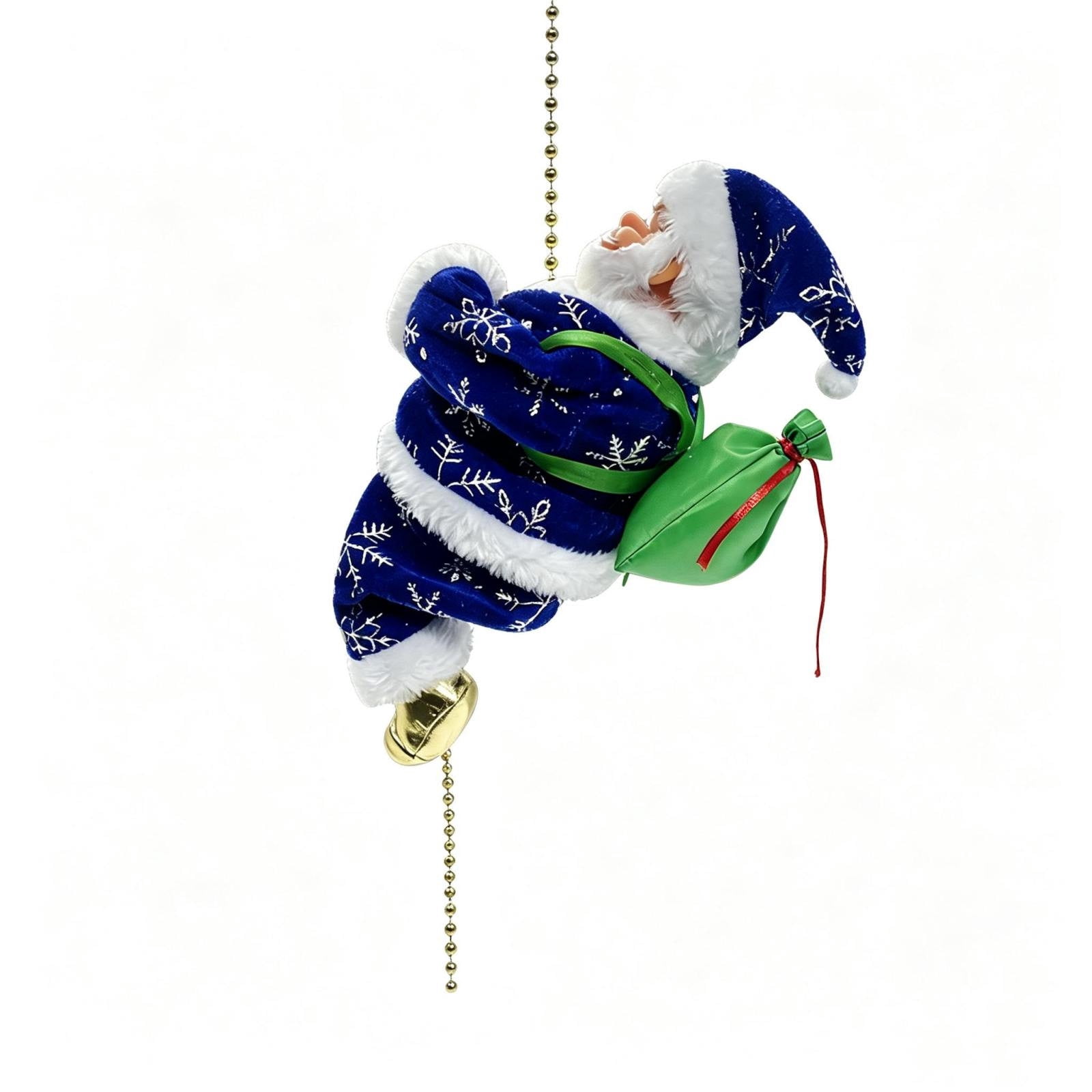 Christmas Electric Rope Climbing Santa Figure For Indoor Tree Fireplace ...