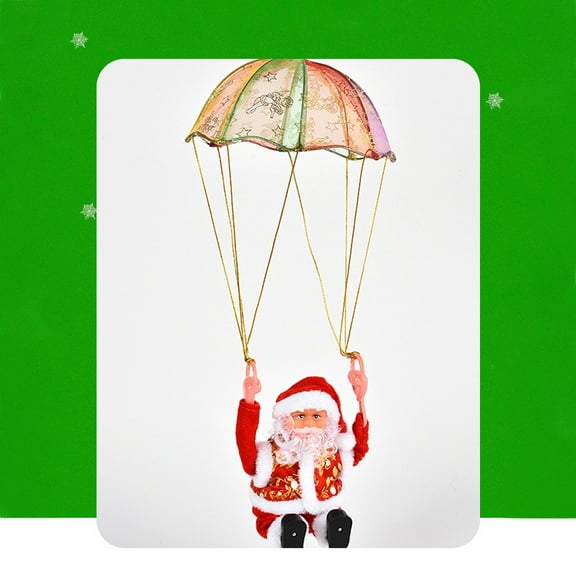 Christmas Electric Toy Santa Claus Parachute Decoration, Battery Operated Dancing Moving Figure With Exquisite Christmas Attire, Perfect For New Year Holiday Atmosphere