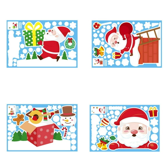 Christmas Electrostatic Stickers Snowflake Set Door Window Glass Stickers