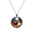 thumbnail image 1 of Christmas Elegant Glass Circular Pendant Necklace - Women's Jewelry, 1 of 1