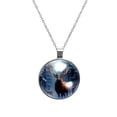 thumbnail image 1 of Christmas Elegant Glass Circular Pendant Necklace for Women - Fashion Jewelry for Women's Necklaces, 1 of 5