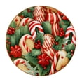thumbnail image 1 of Christmas Elegant Microfiber Leather Round Coasters (6PCS) – 11x11 cm/4.3x4.3 in Set for Drinks, Table , Home Decor, 1 of 6