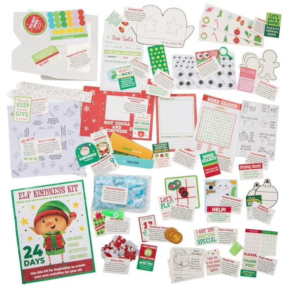 Christmas Elf 24 Days of Kindness Activity Kit with Props & Instructions