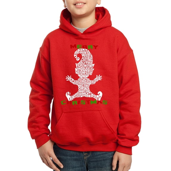 Christmas Elf - Boy's Word Art Hooded Sweatshirt