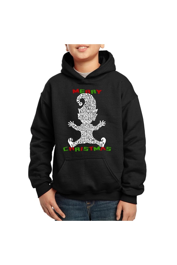 Christmas Elf - Boy's Word Art Hooded Sweatshirt