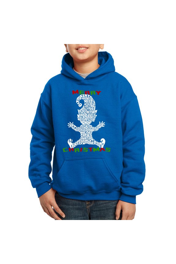 Christmas Elf - Boy's Word Art Hooded Sweatshirt