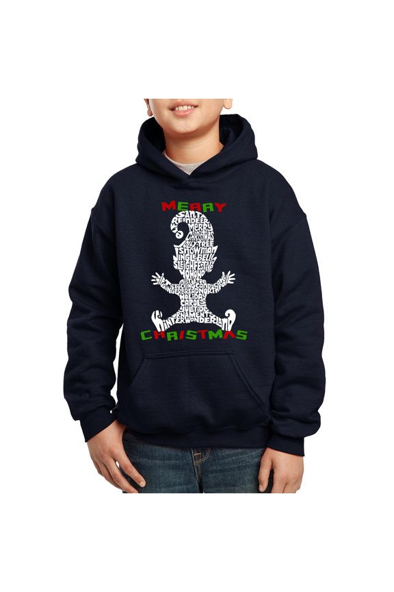Christmas Elf - Boy's Word Art Hooded Sweatshirt