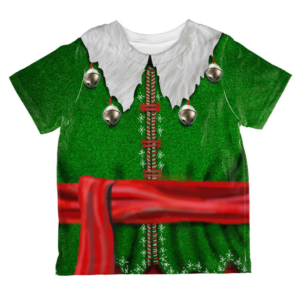 Christmas Elf Costume All Over Toddler T Shirt Multi 4T