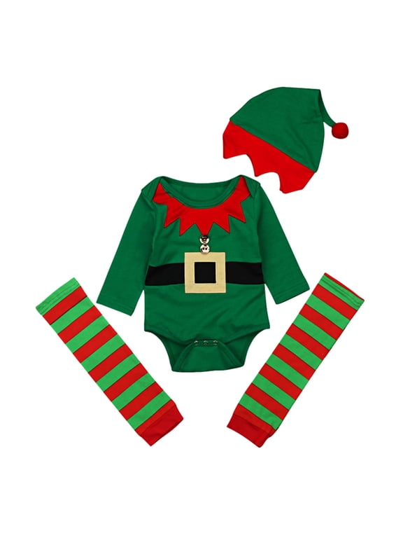 Christmas Elf Hat Set Christmas Suit for Boys Kids Christmas Suit 3-6 Months