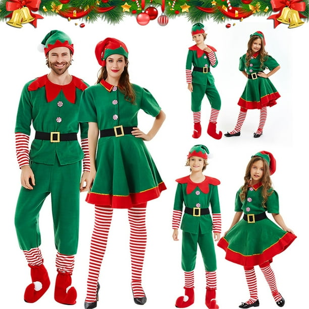 Christmas Elf Costume Party Family, Christmas Role Playing Outfit ...
