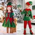 thumbnail image 1 of Christmas Elf Costume Set Boys Girls Festive Elf Outfit Kids Classic Red Green Elf Hat Stockings Set Dress-up Attire for Parties Cosplay Performance, 1 of 7