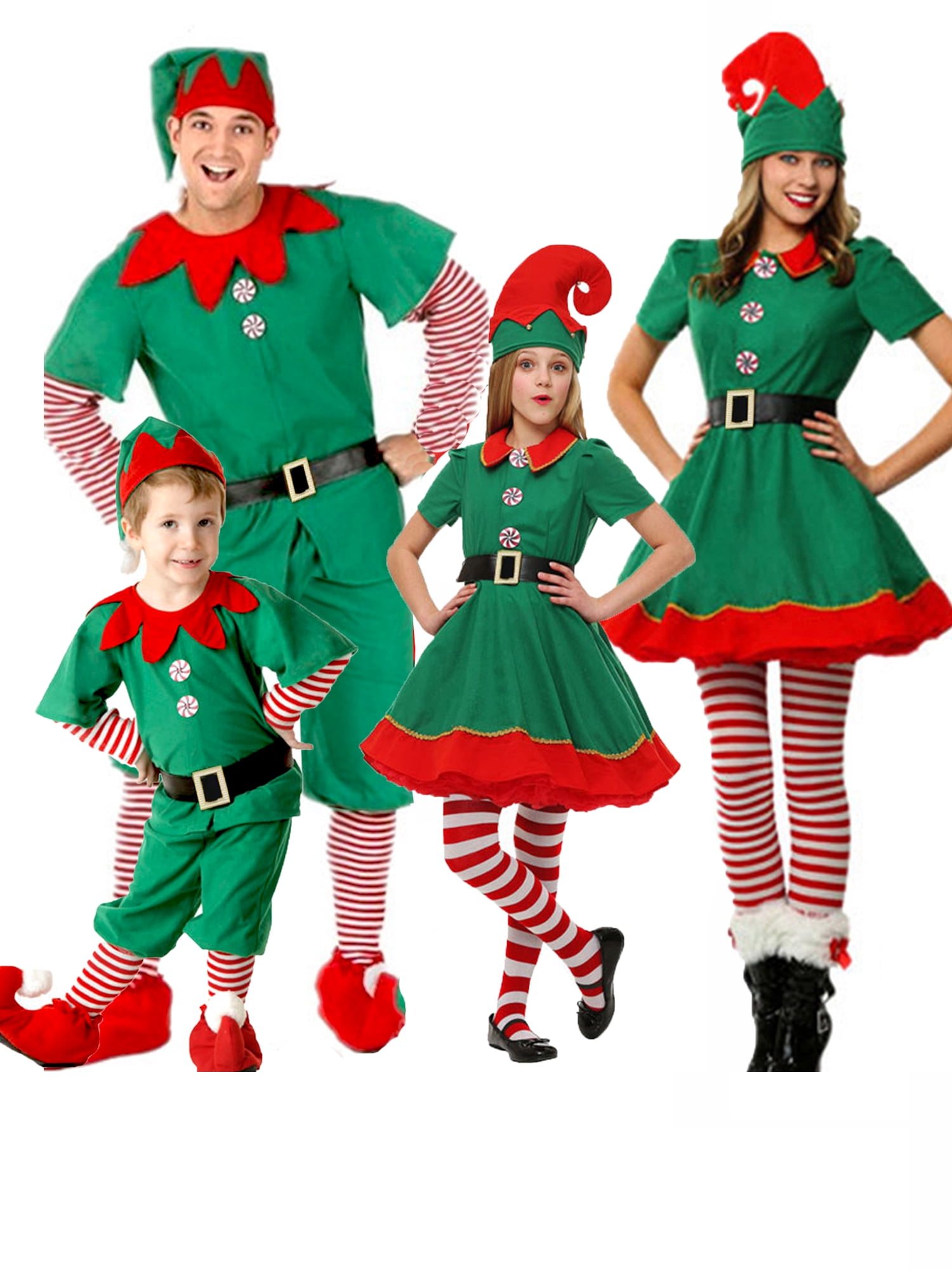 Christmas Elf Costume Set for Women,Men,Kids,Baby,Parents and Child ...