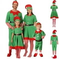 thumbnail image 1 of Christmas Elf Costumes Parent-Child Holiday Green Elf Outfits Xmas Family Matching Clothes for Kids Girls Boys Women Men, 1 of 8
