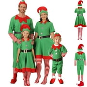 عيد الميلاد قزم أزياء الوالدين والطفل عطلة القزم الأخضر ملابس عيد الميلاد مطابقة الأسرة ملابس للأطفال الفتيات الأولاد الرجال