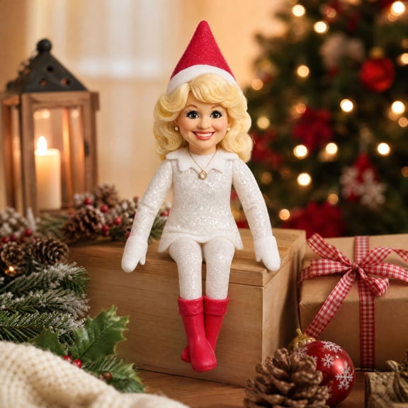 Christmas Elf Dolls & Figurines Dolly Festive Shelf Sitting Doll Tiered Tray Centerpiece for Holiday Indoor Display and Keepsake Collection