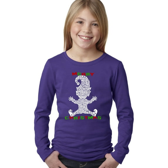 Christmas Elf - Girl's Word Art Long Sleeve T-Shirt