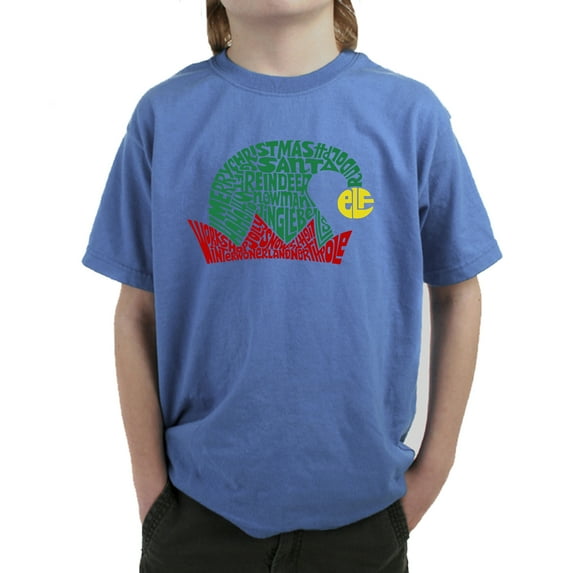 Christmas Elf Hat - Boy's Word Art T-Shirt