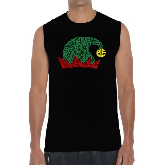 Christmas Elf Hat - Men's Word Art Sleeveless T-Shirt