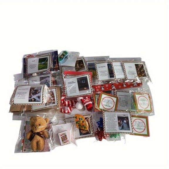 Christmas Elf Kit 30 Days of Xmas Elf Accessories Fun Elf Activities Magic Props Christmas Countdown Gift for Party Favors