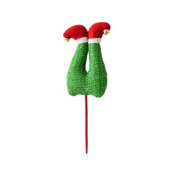 Christmas Elf Leg Tree Decoration – Red Cloth Insert Ornament with Bell for Tree Base, Branch, or Topper Display – Festive Hat Leg Christmas Décor Prop for Holiday Fun