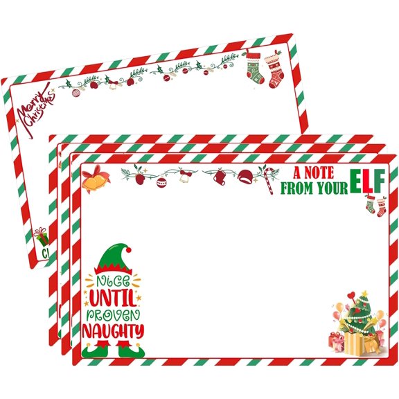 Christmas Elf Notes North Pole Elf Cards 4x6 Inch Magical Letters Holiday Stationery 50 Pack