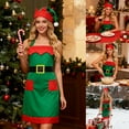 thumbnail image 1 of Christmas Elf Outfits Set Elegant Apron Clothes With Matching Hat For Holiday Festive Party Party Theme Dinner Green One Size, 1 of 9