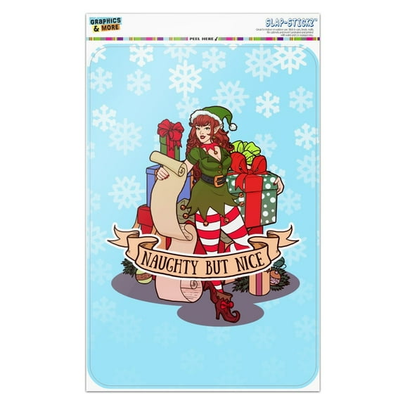 Christmas Elf Pin Up Naughty But Nice Home Business Office Sign