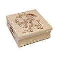 thumbnail image 1 of Christmas Elf Riding Hungry Reindeer Square Rubber Stamp Stamping Scrapbooking Crafting - Small 1.25in, 1 of 7