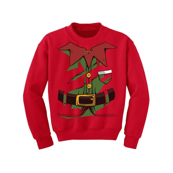 Christmas Elf Sweater for Kids Xmas Sweatshirt for Boys Girls Children Funny Elf Suit Holiday Outfit