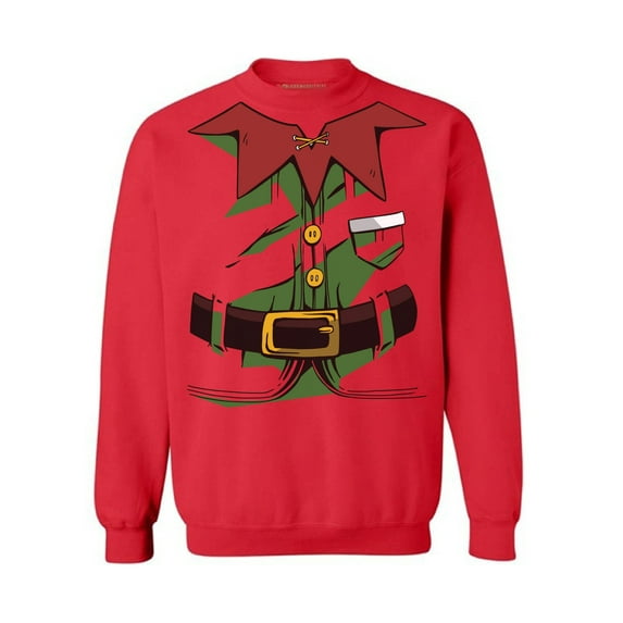 Christmas Elf Sweater for Men Women Merry Xmas Happy New Year Funny Elf Suit Sweatshirt