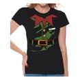 thumbnail image 1 of Christmas Elf Women Shirt Xmas Gifts for Her XElf Suit X Women's Tee Happy Holidays Merry Xmas T-Shirt, 1 of 4