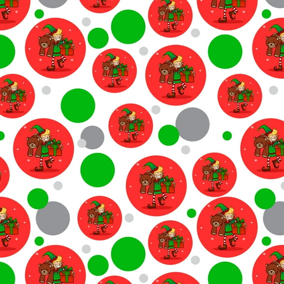 Christmas Elf with Presents and Gifts Premium Gift Wrap Wrapping Paper Roll