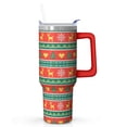 thumbnail image 1 of Christmas Elk 40oz Stainless Steel Coffee Cup with Handle and Straw, Winter Holiday Insulated Tumbler, Leak Proof Travel Mug Gifts for Women, 1 of 4