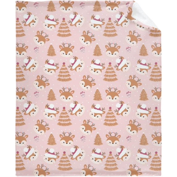 Christmas Elk Baby Blanket Gifts Super Soft Swaddle Newborn Cozy Baby Receiving Blanket Stroller Throw Blanket 40x30 in for Puppy