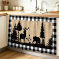 thumbnail image 1 of Christmas Elk Cabinet Curtain 32"Wx55"L, Dustproof Pantry Door Curtain with Self Adhesive Tape, Xmas Tree White Black Buffalo Plaid Tall Storage Cover Privacy Drape for Bathroom Kitchen Laundry Room, 1 of 9