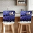 thumbnail image 1 of Christmas Elk Chair Covers Set of 4 Santa Claus Xmas Tree in Winter Night Purple Chair Back Covers Stretch Removable Washable Slipcovers Protector for Dining Room Kitchen Party Decor, 1 of 5
