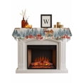 thumbnail image 1 of Christmas Elk Fireplace Mantle Scarf, Xmas Pine Cones Gifts Snowflake Retro Mantel Cover Table Runner for Home Living Room Door Window, Indoor Outdoor Holiday Party Decor 17" x 70", 1 of 6
