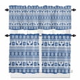 thumbnail image 1 of Christmas Elk Kitchen Curtains and Valances Set, Snowflakes Blue Retro Texture Rod Pocket Window Valance 18 Inch Window Curtain Panels for Living Room Bedroom Laundry, 27.5x24in, 3 Pieces, 1 of 7