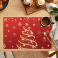 thumbnail image 1 of Christmas Elk Print Placemats Set of 4 - Double-Sided Cotton Linen 12x18 Inch Holiday Table Mats with Waterproof Coating for Dining Table Decor, Christmas Party Supplies, 1 of 6
